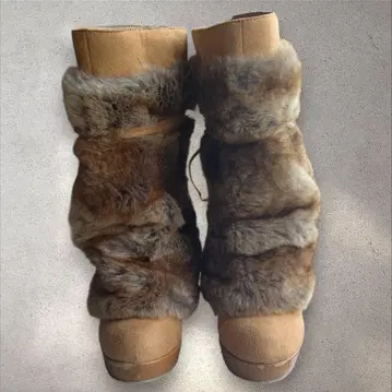 귀여운 퍼 부츠 M