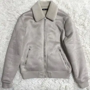 자라 ZARA B-3 플라이트 자켓 무스탕 자켓 아이보리 M