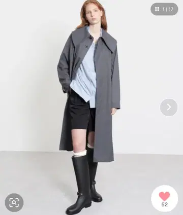 ELOOPS 빅 칼라 오버 트렌치코트