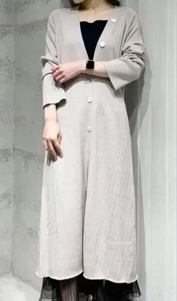 택 포함 새상품 지나시스 베이지 니트 롱 원피스 F 가디건