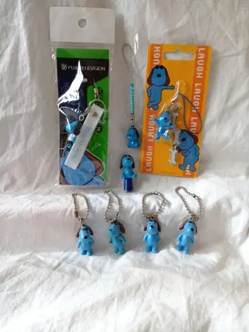 레어 후지TV 라프짱 스트랩 키링 연필캡 세트