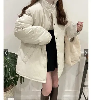 그레일 스탠드 카라 미들 기장 다운 코트[fo1620]