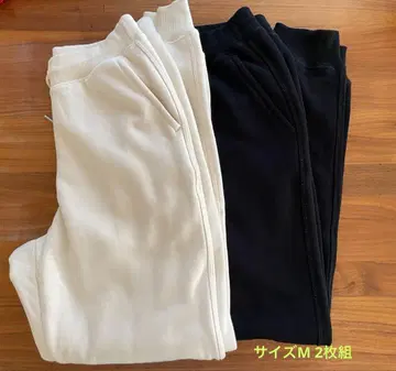 UNIQLO 보아 스웨트 팬츠 표준 사이즈 M 블랙 화이트 2장 세트