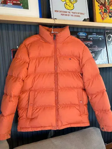 Tommy Hilfiger 오렌지 다운 자켓 L 사이즈