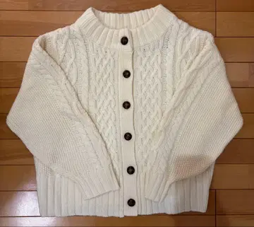 studio CLIP 아이보리 케이블 짜임 가디건