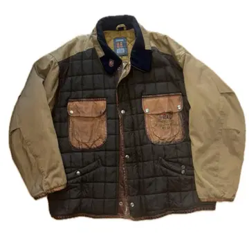 구제 의류 퀼팅 자켓 브라운/베이지