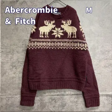 아베크롬비 앤 피치 울 니트 빨간색 눈꽃 패턴 루돌프 [ 7589 ]