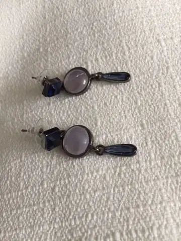 퍼플과 블루의 드롭형 귀걸이