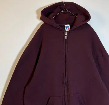 러셀 애슬레틱 무지 멕시코제 속기모 집업 후드티