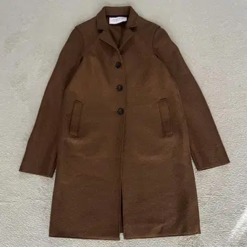 해리스 워프 런던 이탈리아제 울 체스터 코트 롱 브라운 40