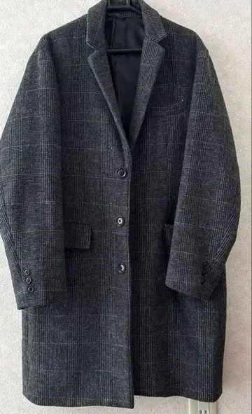 다케오 키쿠치 글렌체크 체스터 코트 남성용 롱 코트