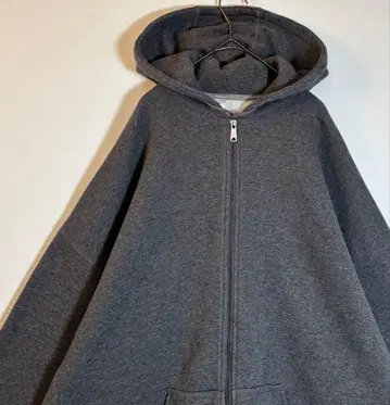 러셀 애슬레틱 무지 자수 로고 속기모 집업 후드티