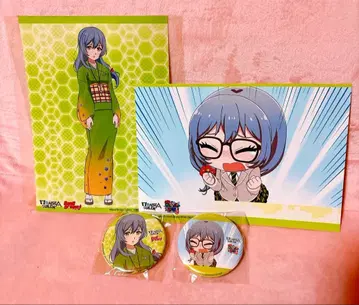 뱅드림 락 아사히 릿카 애니메이트 특전 캔뱃지 & 브로마이드