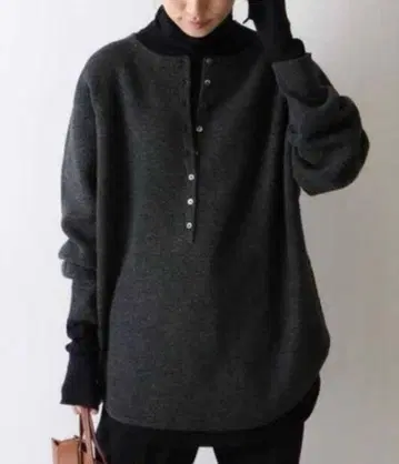 프레임워크 울 와플 헨리넥 니트