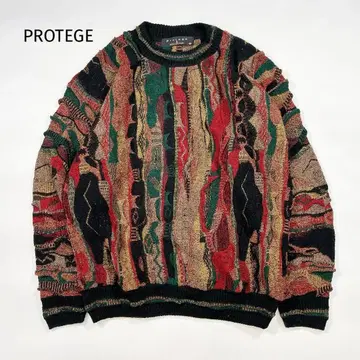 PROTEGE 3D 디자인 니트 M 멀티 컬러 90s 입체 USA제