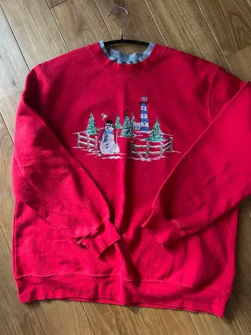 [ 빈티지 ] 레드 트레이닝복 크리스마스