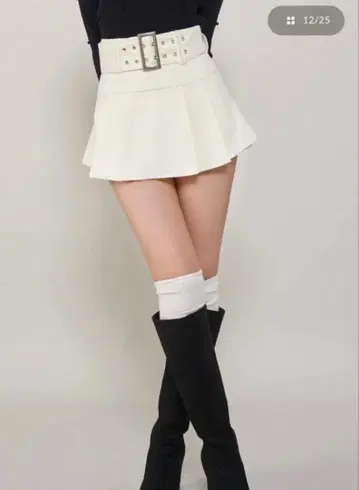 다리치 하토메 벨트 플리츠 미니스커트