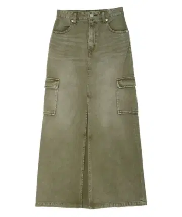 EVRIS 카고 포켓 데님 롱 스커트