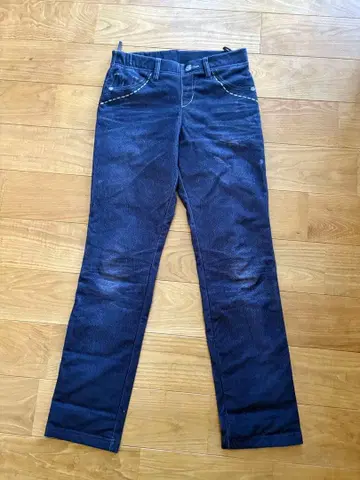 다운 팬츠 데님풍 디자인 짙은 네이비