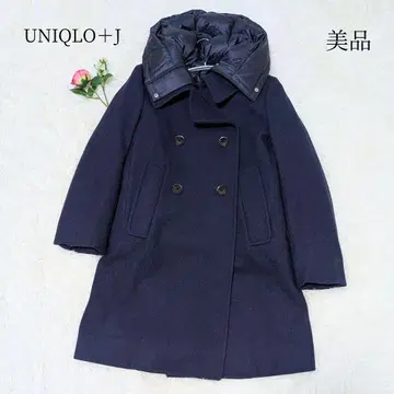 레어 유니클로 +J 다운 라이너 포함 3way 롱 코트 네이비