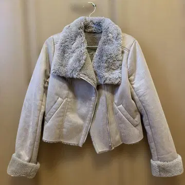 ROYAL PARTY 인조 모피 라이더 자켓