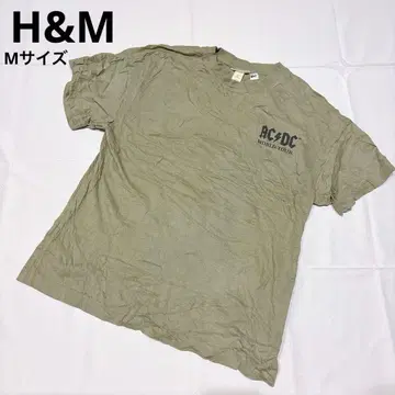 [새상품급] H&M 반팔 티셔츠 M 사이즈 에이치앤엠 올리브 그린