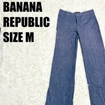 바나나리퍼블릭 마 혼방 샴브레이 플레어 팬츠 2 (S 상당) [377]