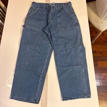 파란색 카고 데님 팬츠 와이드 핏 니코앤드