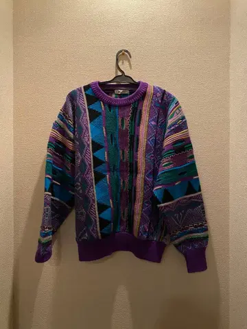 빈티지 LUNEL CLUE 긴팔 니트 스웨터 클래식 니트 구제 의류