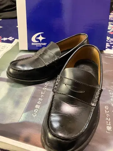 MOONSTAR 블랙 로퍼 25.0cm