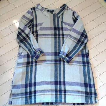 drug store's 체크 무늬 긴팔 원피스