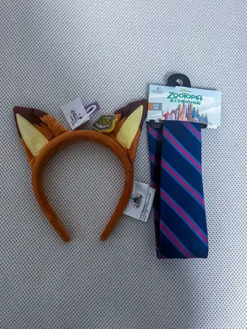 상하이 디즈니 닉 주디 주토피아 머리띠 넥타이