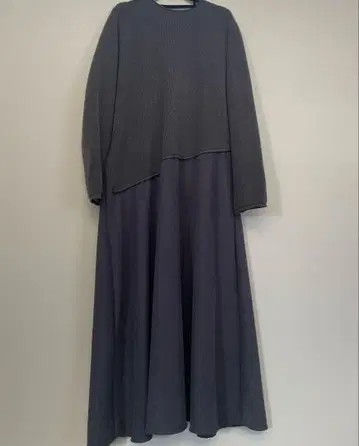 Plusotoha 니트 원피스 그레이 프리 사이즈 미 실루엣