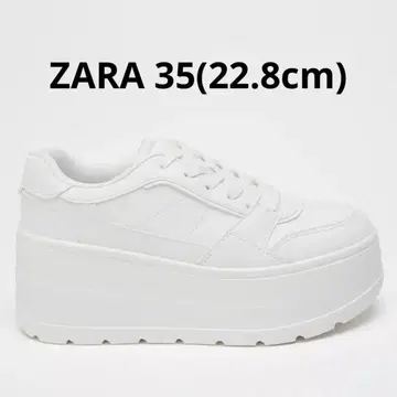 [ 미사용 새상품 ] ZARA 플랫폼 스니커즈 화이트 23cm