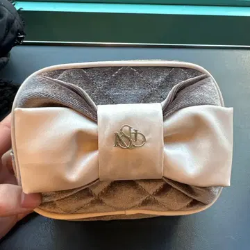 snidel 리본 포함 벨벳 파우치 그레이