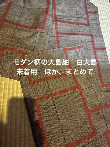 [12/16까지] 기모노 미착용 화이트 오시마 오시마 사라사 등 일괄