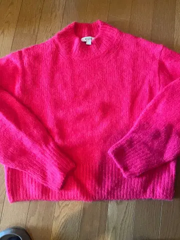 COS 핑크 하이넥 니트 EU M
