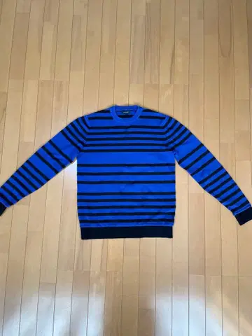 ARMANI JEANS 파랑 블랙 스트라이프 니트