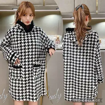 미사용 새상품 rady 하운드투스 체크 패턴 룸웨어 원피스 S 사이즈