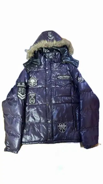 y2k 헤이세이 갸루 시크 스타일 광택 퍼 다운 자켓