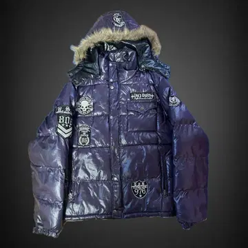 y2k 헤이세이 갸루 시크 스타일 광택 퍼 다운 자켓