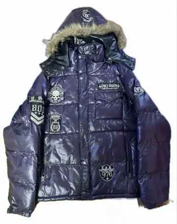 y2k 헤이세이 갸루 시크 스타일 광택 퍼 다운 자켓