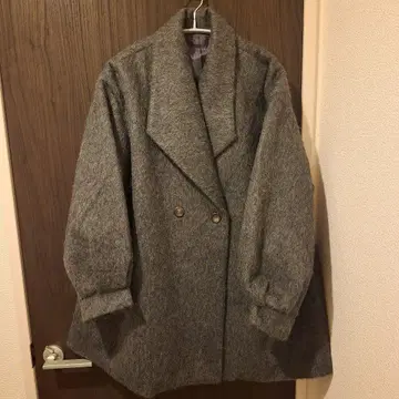 봉쥬르 사간 니트 샤기 미들 코트