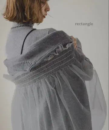 [ rectangle ] 튤 도킹 니트