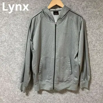 Lynx 풀 집업 후드 부착 후드티 그레이