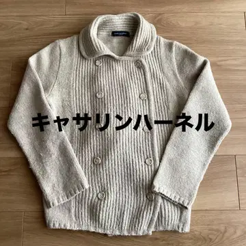 캐서린 하넬 더블 버튼 니트 가디건 베이지 M