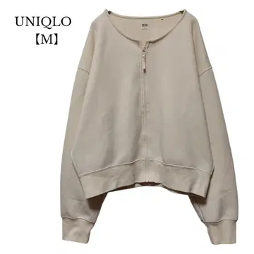 [ 유니클로 ] 풀 집업 노카라 자켓 아이보리 M 사이즈