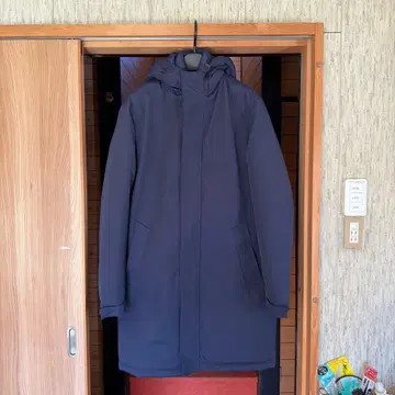 ZARA 네이비 후드 부착 롱 울트라 웜 코트