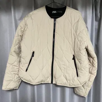 ZARA 아우터 퀼팅 자켓 크림색
