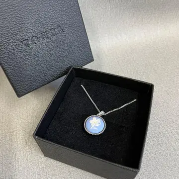 [ H ] 레어 TOHCA 라운드 제비꽃 실버 펜던트 카메오 박스 포함